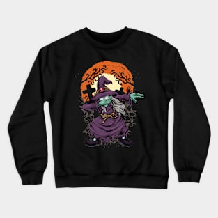 Witch at halloween celebration Crewneck Sweatshirt